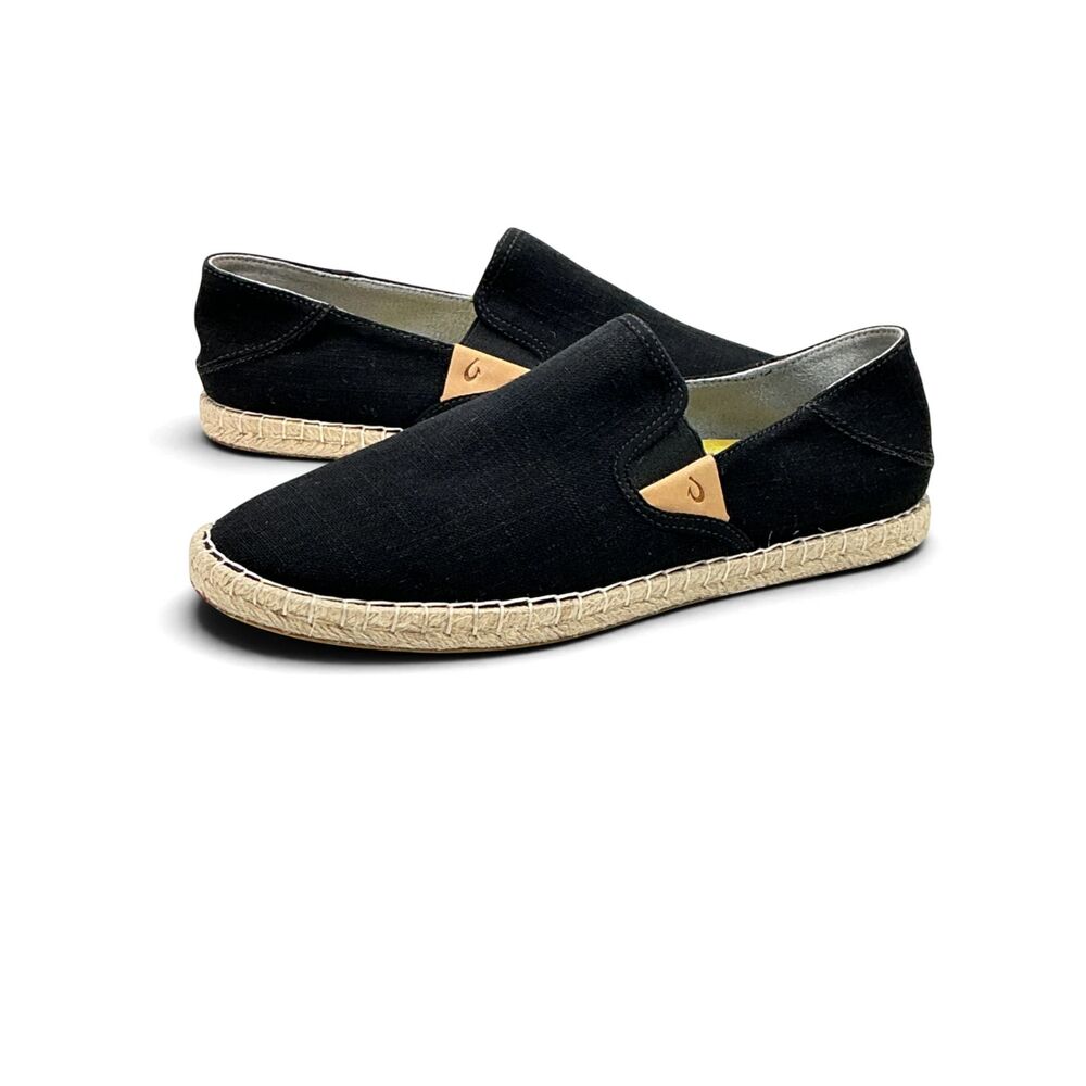 Olukai OluKai Kaula Pa'a Kapa Espadrilles Slip On Comfort Shoes Womens 10 Black